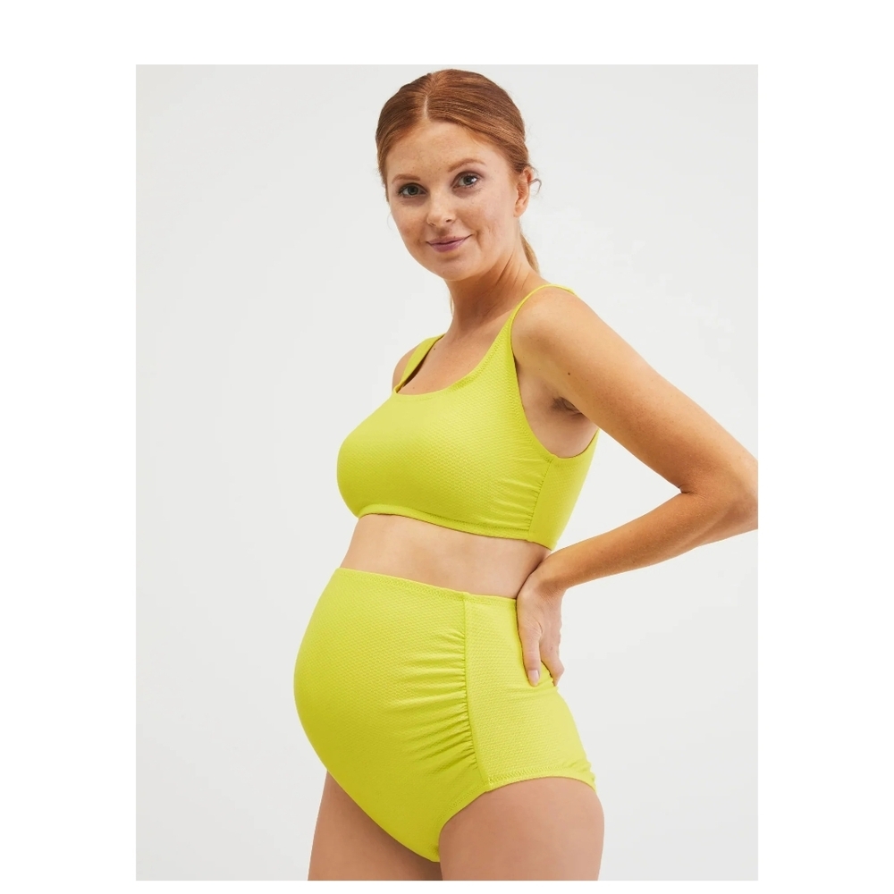 Bright Yellow Maternity Bikini Set